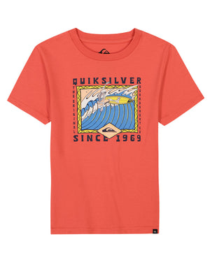 Quiksilver Boys Retro Skull Tee-Spiced Coral