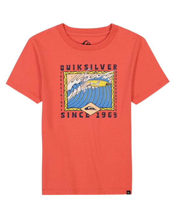 Quiksilver Boys Retro Skull Tee-Spiced Coral