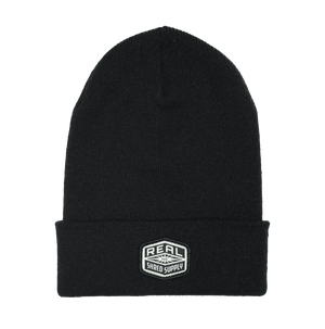 REAL Shred Supply Cuffed Beanie-Black