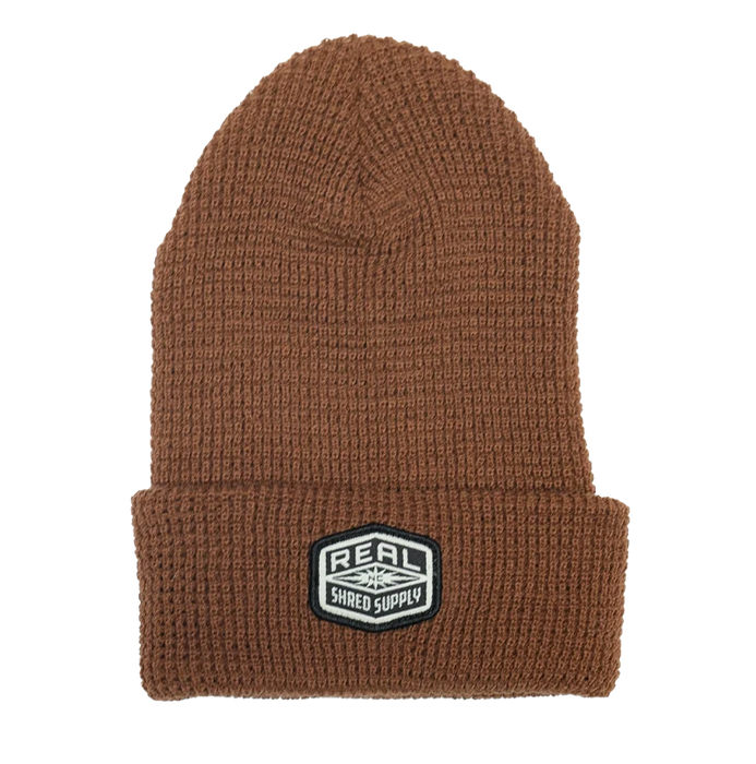 REAL Shred Supply Waffle Knit Beanie-Cinnamon Mocha