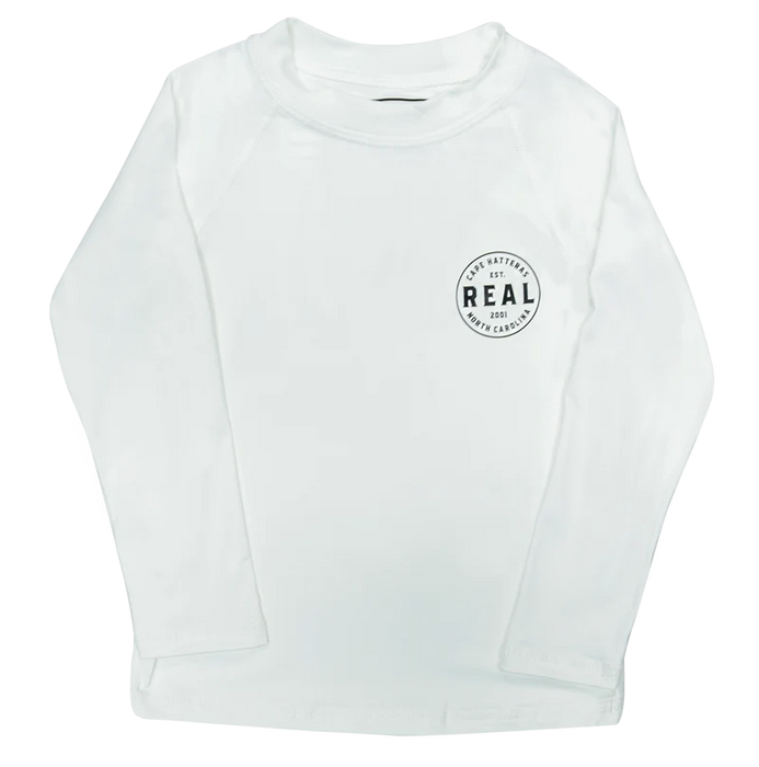 REAL Kids' Nimbus L/S Performance Knit Rashguard-White