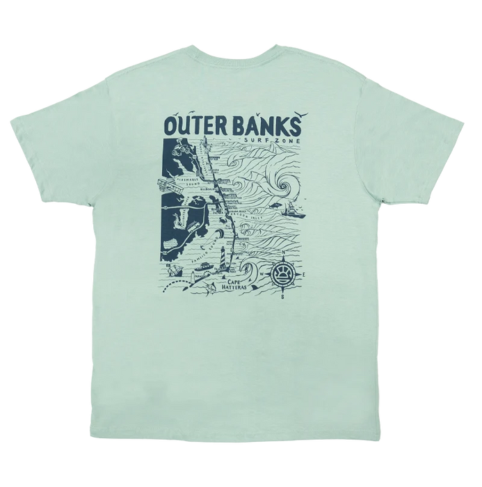 REAL Outer Banks Map Tee-Seafoam