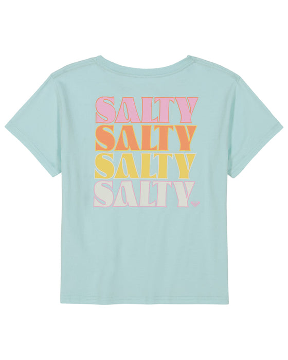 Roxy Girls Salty Stack Tee-Icy Morning