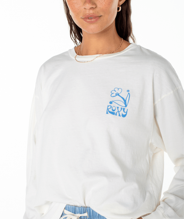 Roxy Celbration Poster L/S Tee-Egret