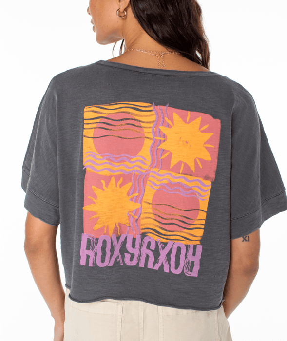 Roxy Sun Stamps Tee-Phantom