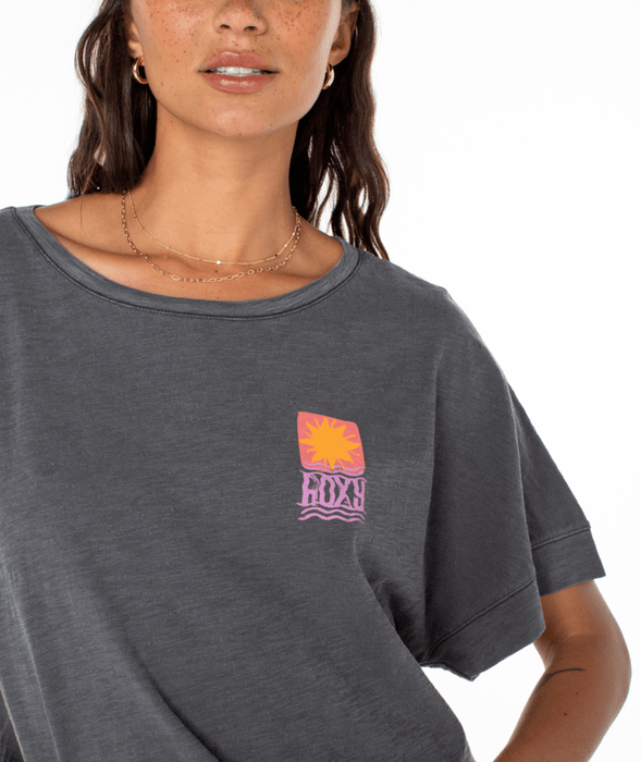 Roxy Sun Stamps Tee-Phantom