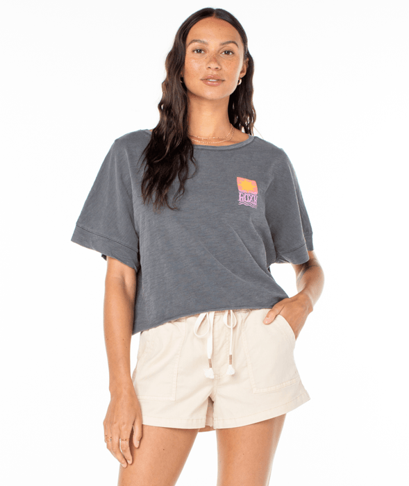 Roxy Sun Stamps Tee-Phantom