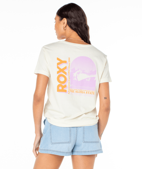 Roxy Aloha State Tee-Egret