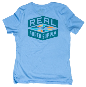 REAL Wmn's Shred Supply Tee-Carolina Blue