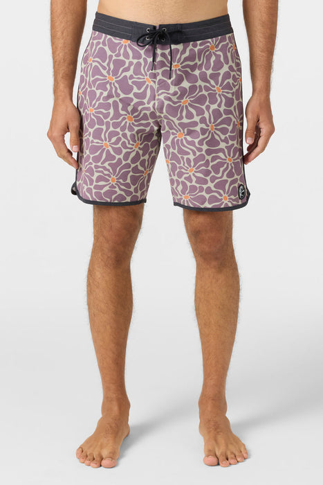 O'Neill OG Print Scallop 18 Boardshorts-Grape Shake