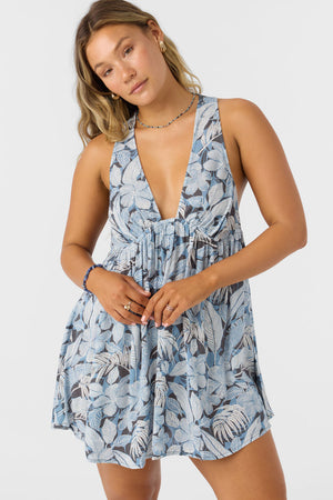 O'Neill Saltwater Essentials Sarah Print Dress-Slate