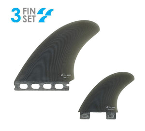 True Ames High Pro Twin + Trailer Futures/FCS Fin Set-Smoke