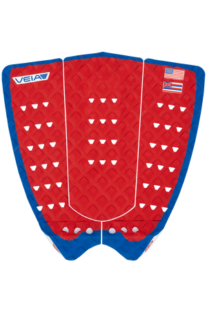 VEIA JJF Round Tail Pro Traction Pad-USA Red/Blue