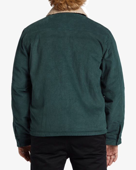 Billabong Barlow Sherpa Cord Jacket-Bottle Green