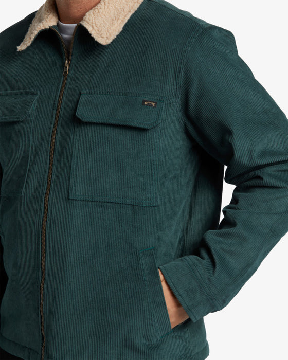 Billabong Barlow Sherpa Cord Jacket-Bottle Green