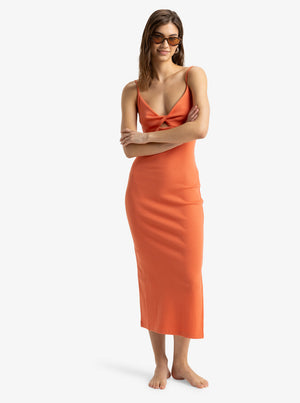 Roxy Wavey Lady Dress-Apricot Brandy