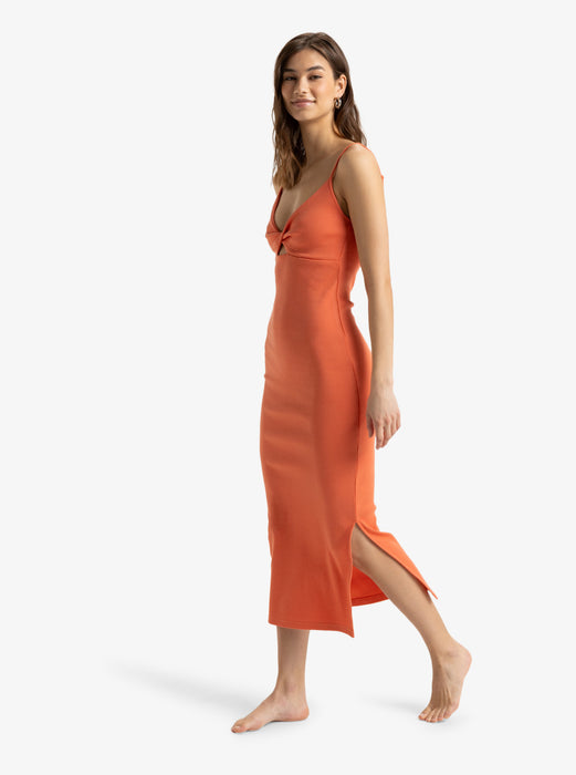 Roxy Wavey Lady Dress-Apricot Brandy