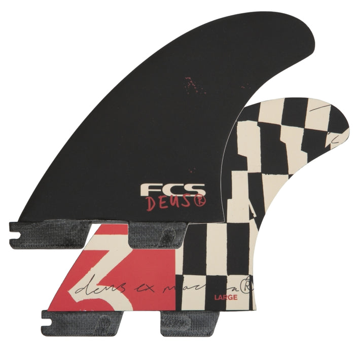 FCS II Deus PC Tri Fin Set-Black-Large