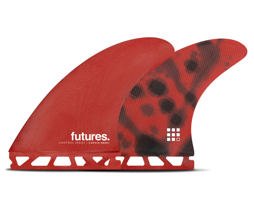 Futures Coffin Bros Control Series Tri Fin Set-Red/Black-Medium