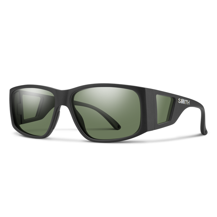 Smith Monroe Peak Sunglasses-Matte Black/ChromaPop Polar Gray Green