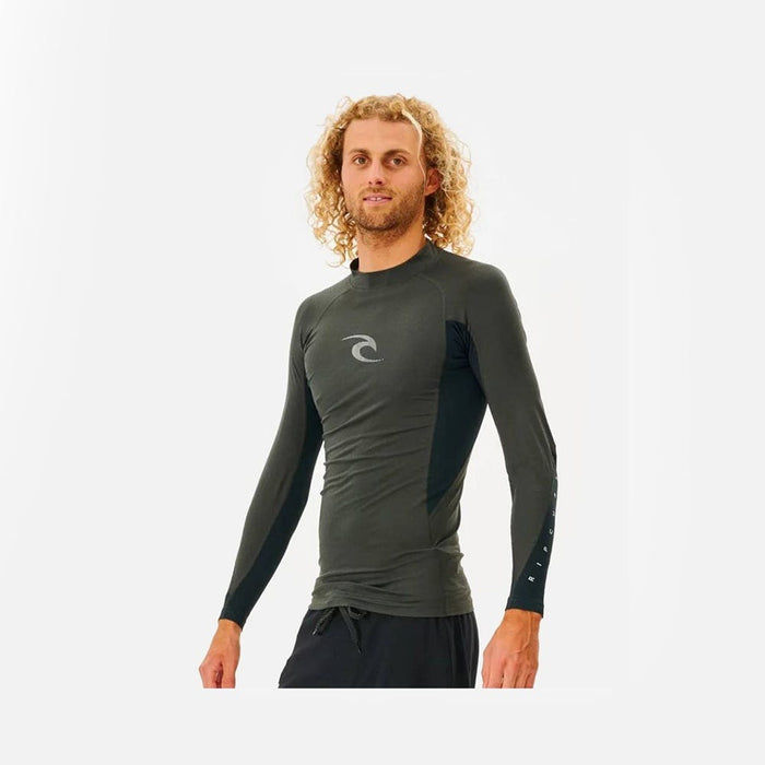 Rip Curl Waves L/S Rashguard-Light Grey Marle