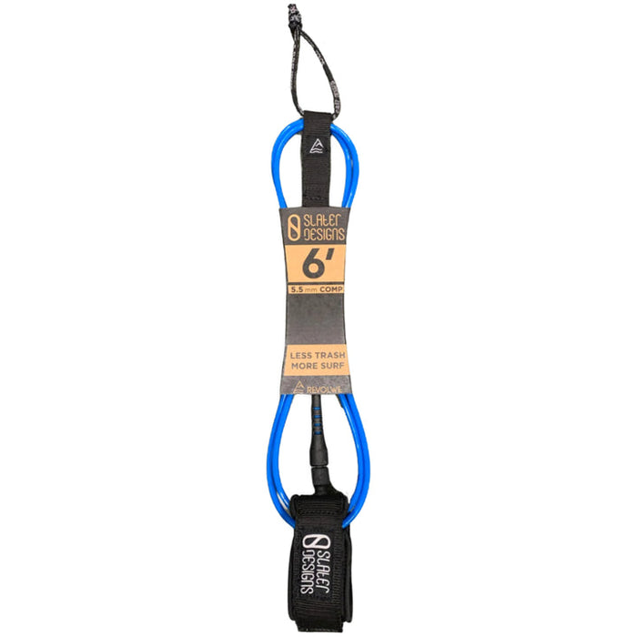 Firewire Slater Designs Comp Leash-6' x 5.5mm-Blue/Black