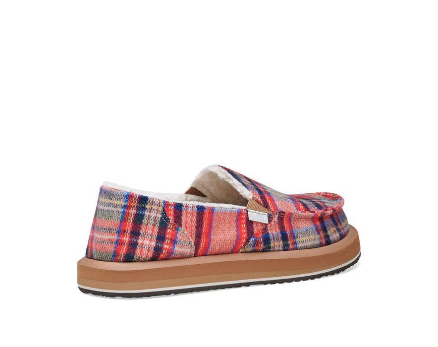 Sanuk Donna ST Plaid Chill Shoe-Red Multi — REAL Watersports