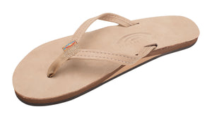 Rainbow Single Layer Leather Narrow Sandal-Sierra Brown