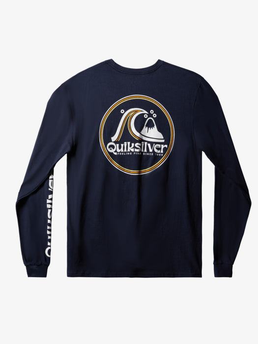 Rolling Blazer Circle Quiksilver L/S Watersports — REAL Tee-Navy